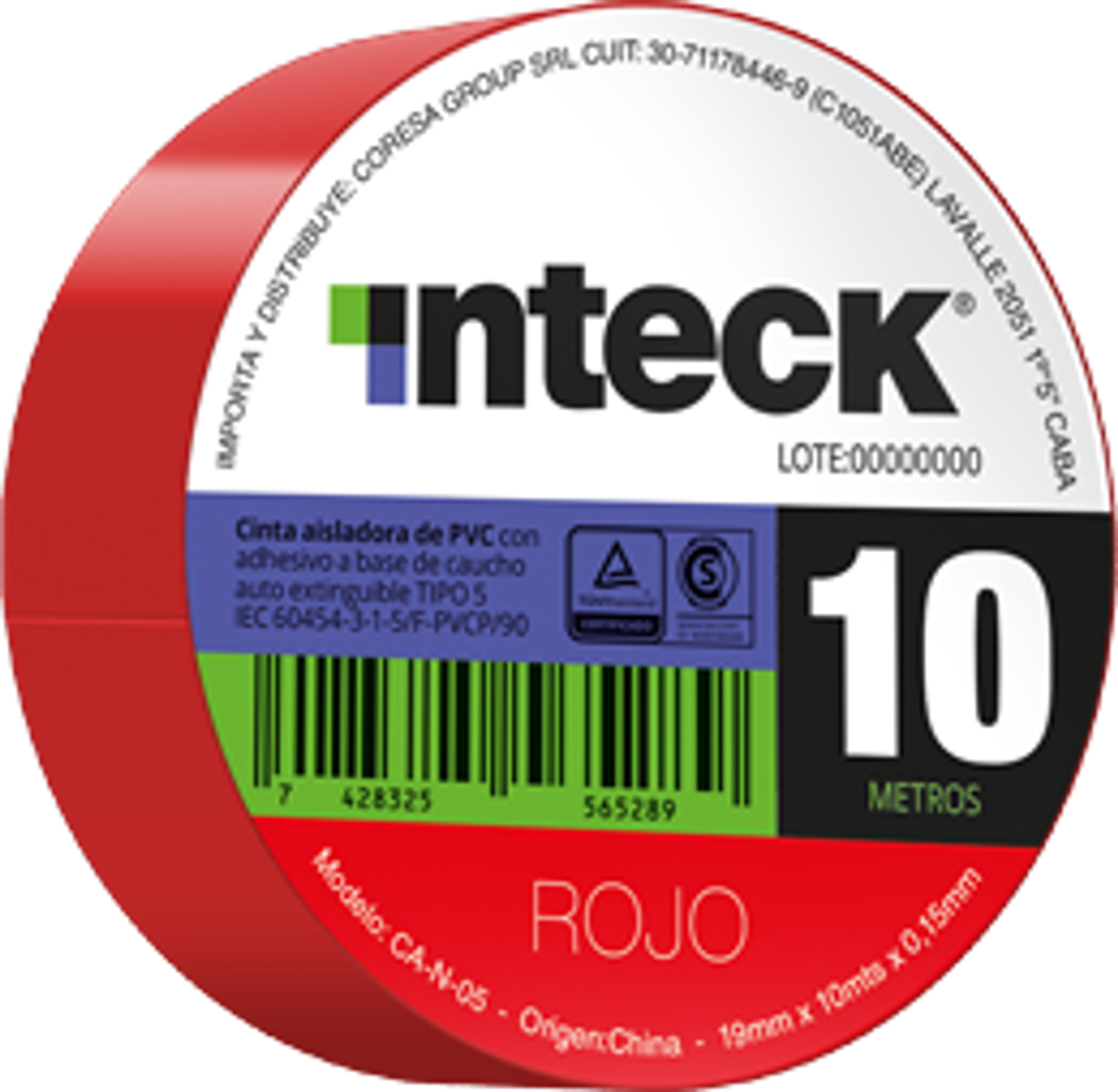Cinta Aisladora Rojo 10m