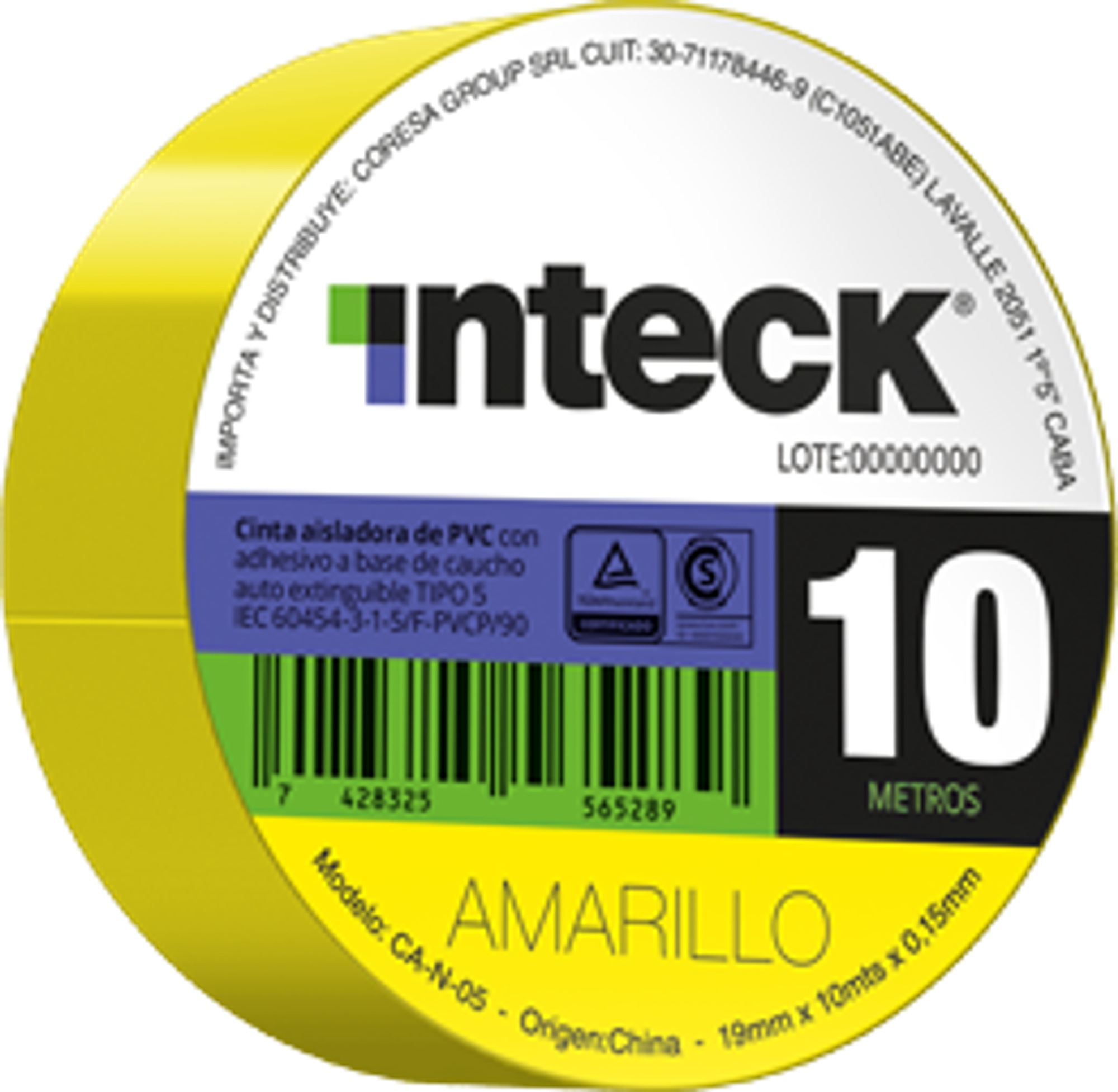 Cinta Aisladora Amarillo 10m