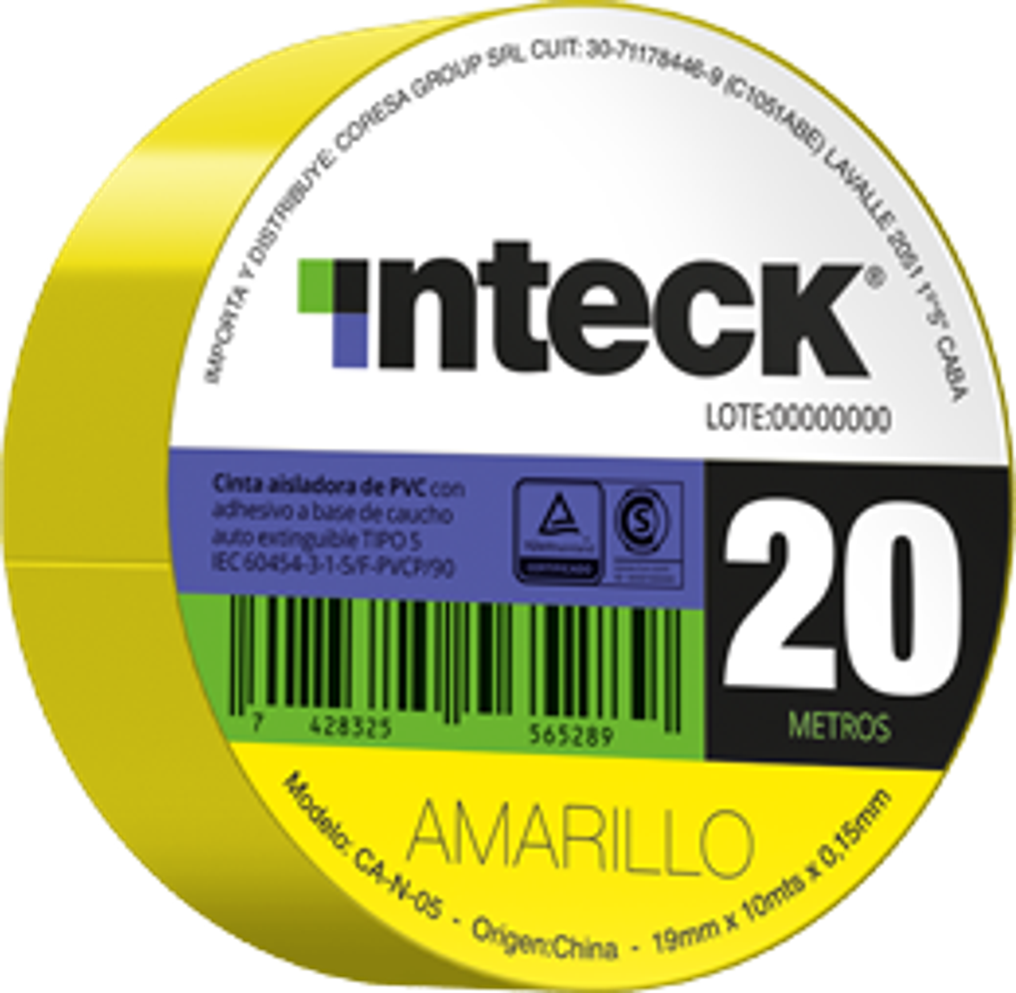 Cinta Aisladora Amarillo 20m
