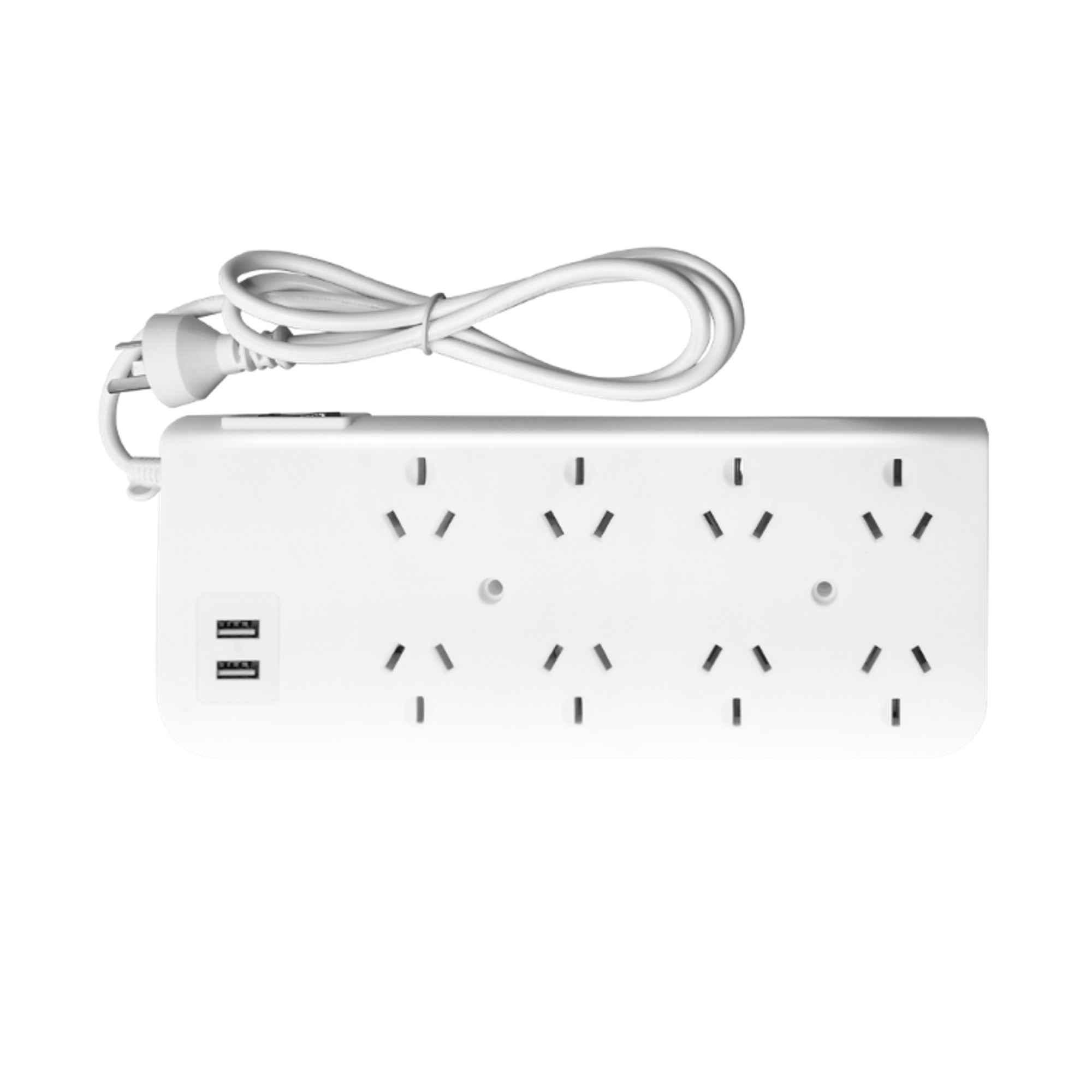 Prolongador múltiple 8 tomas + 2USB Blanco 300cm